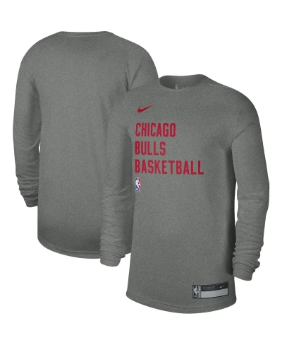 Nike Men's And Women's  Heather Gray Chicago Bulls 2023/24 Legend On-court Practice Long Sleeve T-shi In Navy