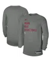 Nike Men's And Women's  Heather Gray Miami Heat 2023/24 Legend On-court Practice Long Sleeve T-shirt In Heather Gray