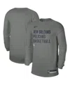 Nike Men's And Women's Heather Gray Brooklyn Nets 2023/24 Legend On-court Practice Long Sleeve T-shirt In Heather Gray
