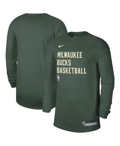 Nike Men's And Women's  Hunter Green Milwaukee Bucks 2023/24 Legend On-court Practice Long Sleeve T-s
