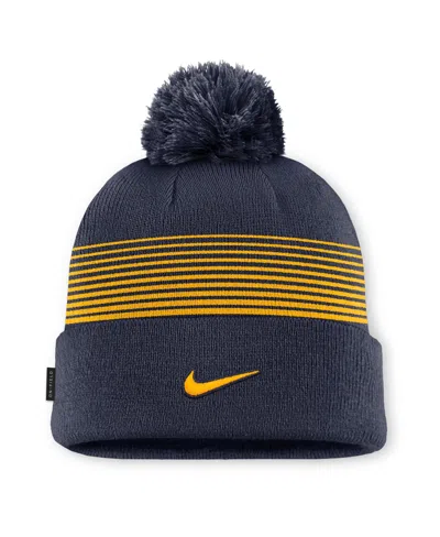 Nike Men's And Women's  Navy West Virginia Mountaineers 2026 On-field Cuffed Knit Hat With Pom In Multi