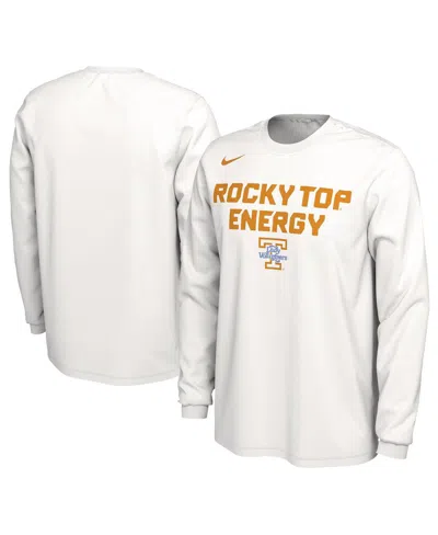 NIKE MEN'S AND WOMEN'S NIKE WHITE TENNESSEE LADY VOLS 2024 ON-COURT BENCH ENERGY LONG SLEEVE T-SHIRT