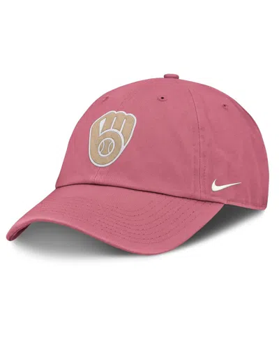 Nike Men's And Women's Pink Milwaukee Brewers Club Adjustable Hat