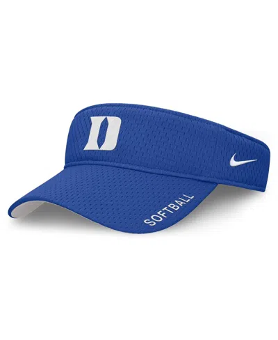 Nike Men's And Women's Royal Duke Blue Devils 2025 Dugout Softball Ace Performance Adjustable Visor Hat