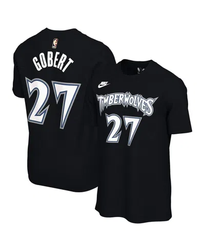 Nike Men's And Women's Rudy Gobert Black Minnesota Timberwolves Name Number T-shirt