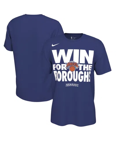 Nike Men's And Women's Rush Blue New York Knicks 2025 Nba Playoffs On-court Mantra T-shirt