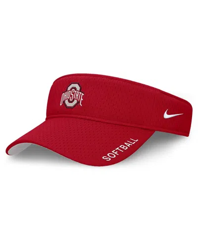 Nike Men's And Women's Scarlet Ohio State Buckeyes 2025 Dugout Softball Ace Performance Adjustable Visor