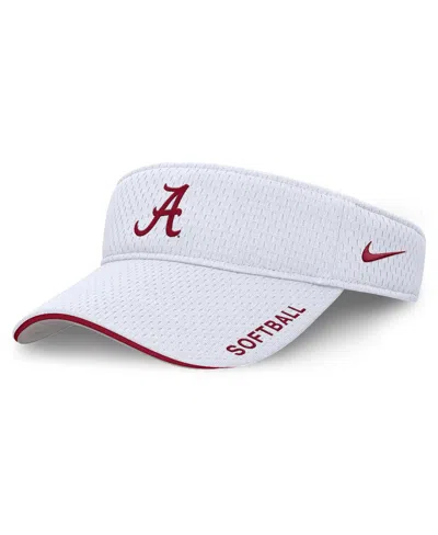 Nike Men's And Women's White Alabama Crimson Tide 2025 Dugout Softball Ace Performance Adjustable Visor H