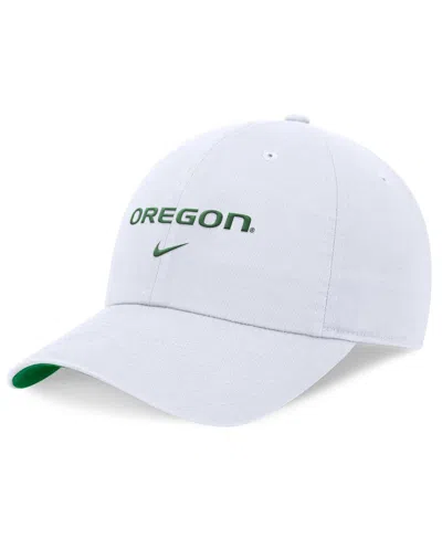 Nike Men's And Women's Oregon Ducks 2024 Sideline Club Adjustable Hat In White