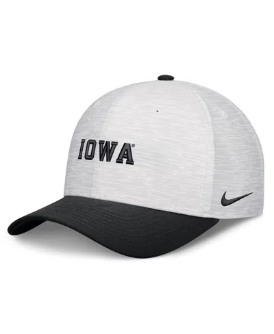 Nike Men's And Women's White/black Iowa Hawkeyes Primetime Rise Adjustable Hat In Multi