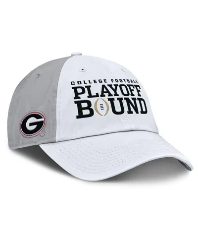 Nike Men's And Women's White/gray Georgia Bulldogs 2024 College Football Playoff Club Adjustable Hat In White,gray