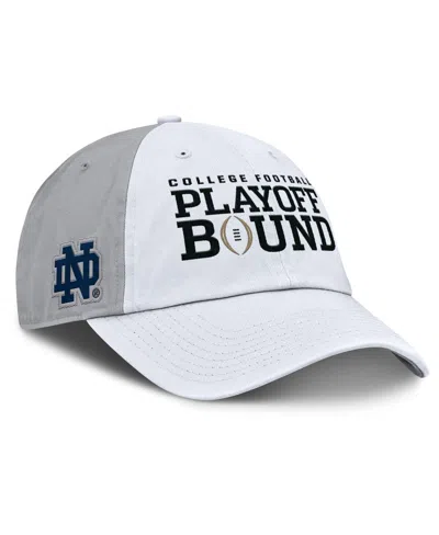 Nike Men's And Women's White/gray Notre Dame Fighting Irish 2024 College Football Playoff Club Adjustable In White,gray