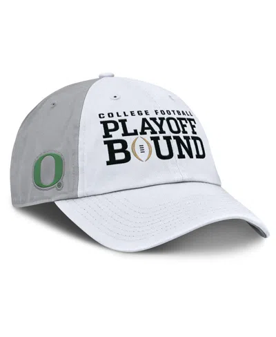Nike Men's And Women's White/gray Oregon Ducks 2024 College Football Playoff Club Adjustable Hat In White,gray