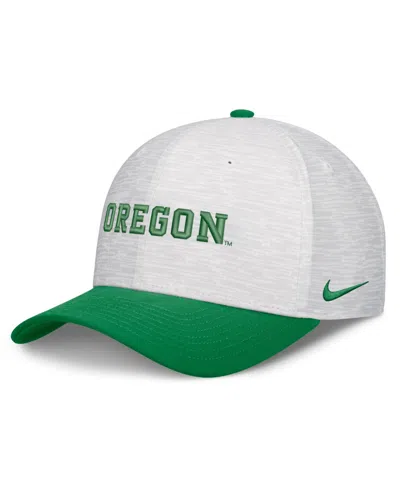 Nike Men's And Women's White/green Oregon Ducks Primetime Rise Adjustable Hat