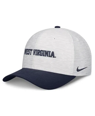 Nike Men's And Women's White/navy West Virginia Mountaineers Primetime Rise Adjustable Hat In Blue
