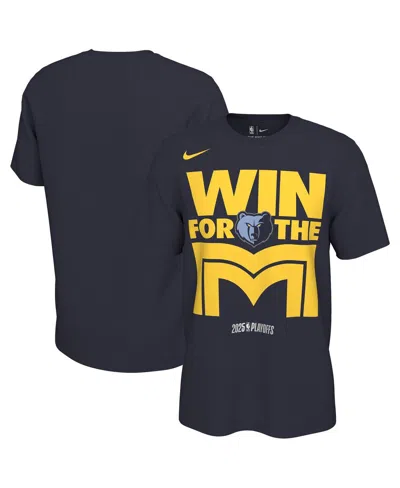 Nike Men's And Women'sâ College Navy Memphis Grizzlies 2025 Nba Playoffs On-court Mantra T-shirt In Blue