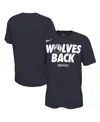 Nike Men's And Women'sâ Navy Minnesota Timberwolves 2025 Nba Playoffs On-court Mantra T-shirt