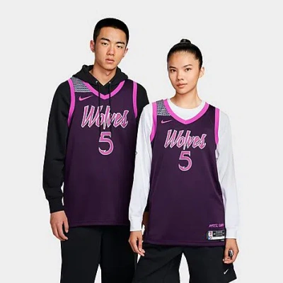 Nike Men's Anthony Edwards Minnesota Timberwolves Nba City Edition Swingman Basketball Jersey In Purple