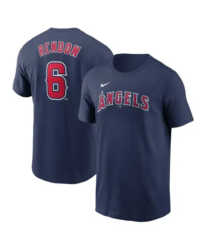 Nike Men's Anthony Rendon Navy Los Angeles Angels Fuse Name Number T-shirt In Blue