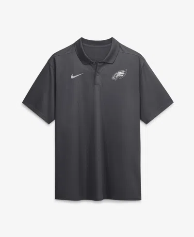 Nike Men's Anthracite Buffalo Bills Fractal Logo Victory Dri-fit Polo Shirt In Gray