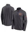 Nike Men's Anthracite Chicago Bears Logo Pacer Performance Half-zip Sweatshirt In Black