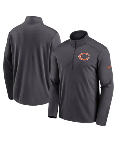 Nike Men's Anthracite Chicago Bears Logo Pacer Performance Half-zip Sweatshirt