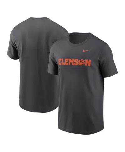 Nike Men's Anthracite Clemson Tigers Primetime Evergreen Wordmark T-shirt