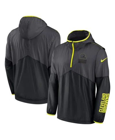 Nike Men's Anthracite Cleveland Browns Volt Hoodie Half-zip Jacket
