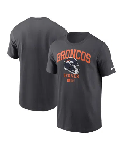 Nike Men's Anthracite Denver Broncos Helmet Essential T-shirt In Gray