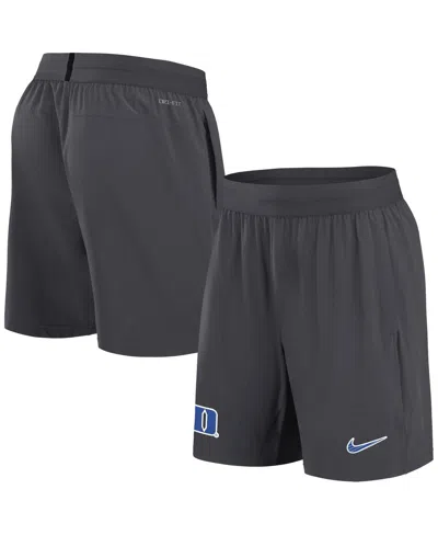 Nike Men's Anthracite Duke Blue Devils 2024 Sideline Performance Shorts In Anthracite,royal