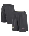 Nike Men's Anthracite Florida State Seminoles 2024 Sideline Mesh Shorts In Anthracite,gold