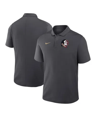 Nike Men's Anthracite Florida State Seminoles Primetime Victory Primary Logo Performance Polo Shirt