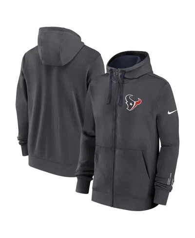 NIKE MEN'S ANTHRACITE HOUSTON TEXANS PRIMETIME CLUB FULL-ZIP HOODIE