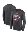 Nike Anthracite Kansas City Chiefs Primetime Legend Icon Performance Long Sleeve T-shirt In Gray