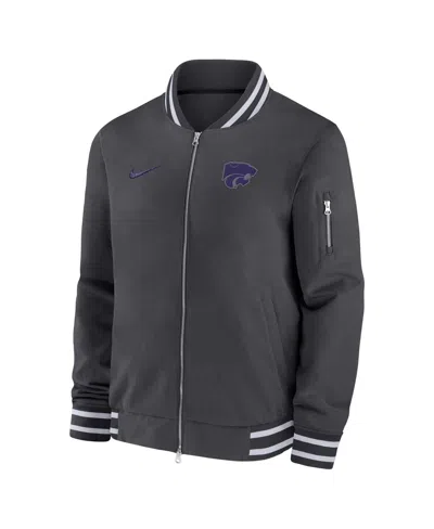 Nike Men's Anthracite Kansas State Wildcats Full-zip Bomber Jacket