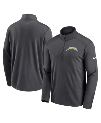 Nike Men's Anthracite Los Angeles Chargers Logo Pacer Performance Half-zip Jacket