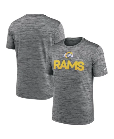Nike Men's Anthracite Los Angeles Rams Blitz Velocity Modern Performance T-shirt In Gray
