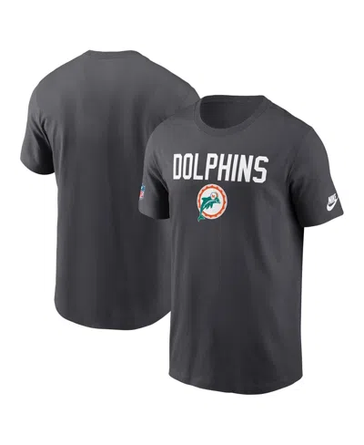 Nike Anthracite Miami Dolphins Alt Pack Onside Conversion Performance T-shirt In Black