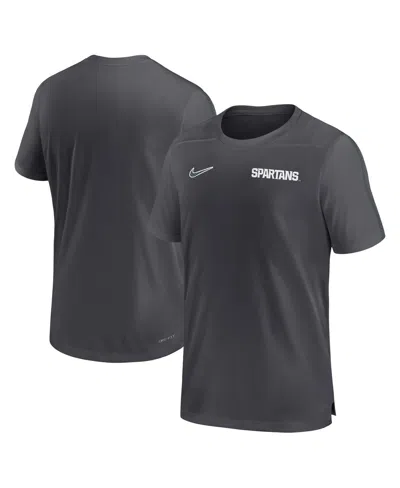Nike Men's Anthracite Michigan State Spartans 2024 Sideline Coach Performance T-shirt
