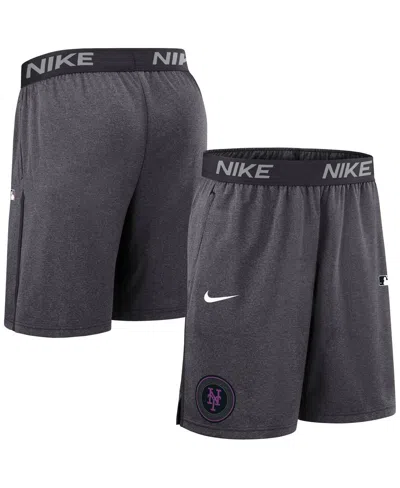 Nike Men's Anthracite New York Mets Authentic Collection City Connect Performance Knit Shorts In Gray
