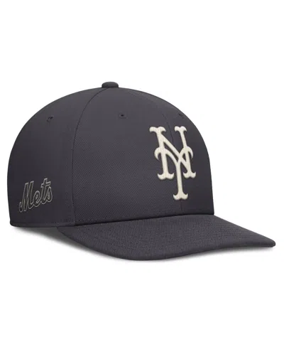 Nike Men's Anthracite New York Mets Statement Pro Snapback Hat In Gray