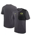 Nike Men's Anthracite Oregon Ducks 2025 Sideline Uv Performance Coach T-shirt In Gray