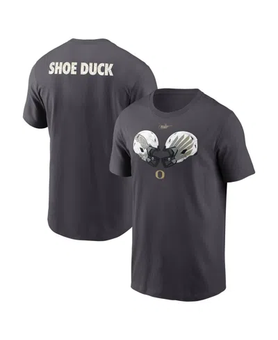Nike Men's Anthracite Oregon Ducks Shoe Duck Unstoppable Force Dri-fit T-shirt In Gray