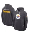Nike Anthracite Pittsburgh Steelers Sideline Standard Issue Initial Home Dri-fit Hoodie In Gray