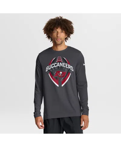 Nike Men's Anthracite Tampa Bay Buccaneers Primetime Legend Icon Performance Long Sleeve T-shirt In Gray