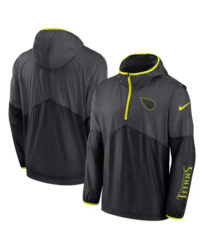 Nike Men's Anthracite Tennessee Titans Volt Hoodie Half-zip Jacket In Gray