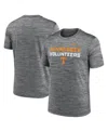 Nike Men's Anthracite Tennessee Volunteers Campus Center Stack Velocity Performance T-shirt In Gray