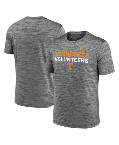 Nike Men's Anthracite Tennessee Volunteers Campus Center Stack Velocity Performance T-shirt In Gray