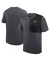 Nike Men's Anthracite Texas Longhorns 2025 Sideline Uv Performance Coach T-shirt In Black