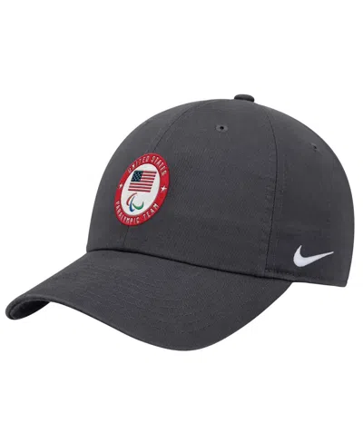 Nike Men's Anthracite U.s. Paralympics Crest Logo Club Adjustable Hat In Gray